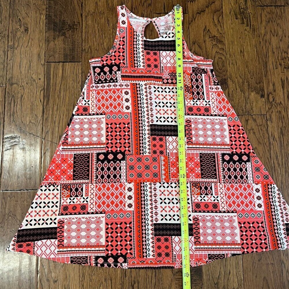 Bobbie Brooks Sleeveless Knit Dress Small Soft Casual Summer Patchwork Print S - Picture 10 of 14